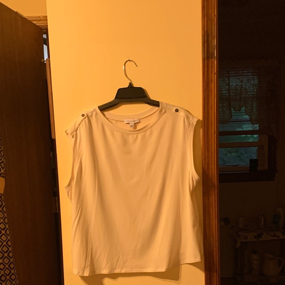 Women's Cream Sleeveless Blouse